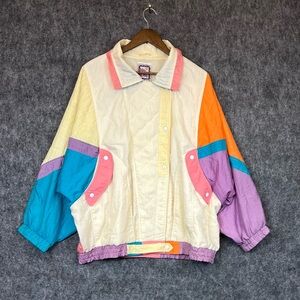 Vintage Last Resort Jacket Colorblock Bomber Jacket Women’s Size 2X